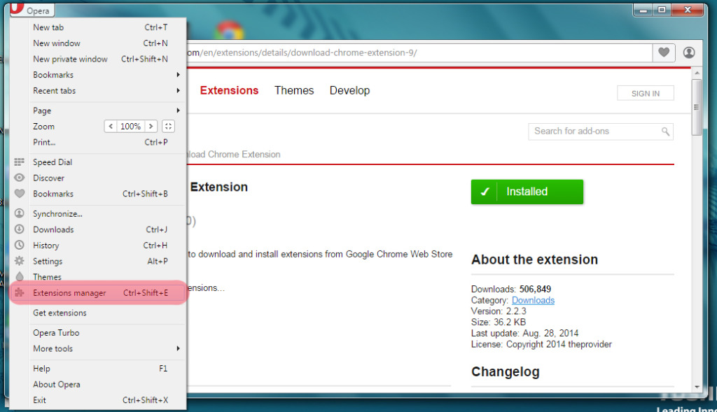 opera extensions resizeit