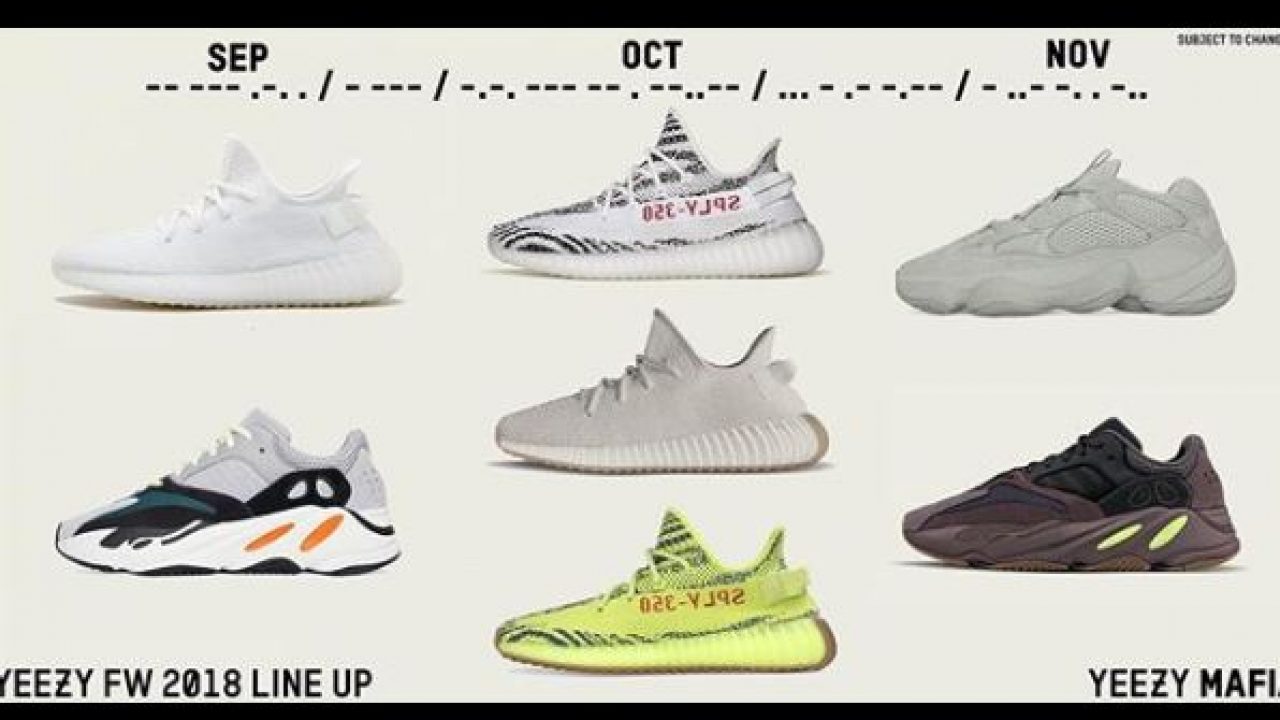 Yeezy hot sale lineup 2018