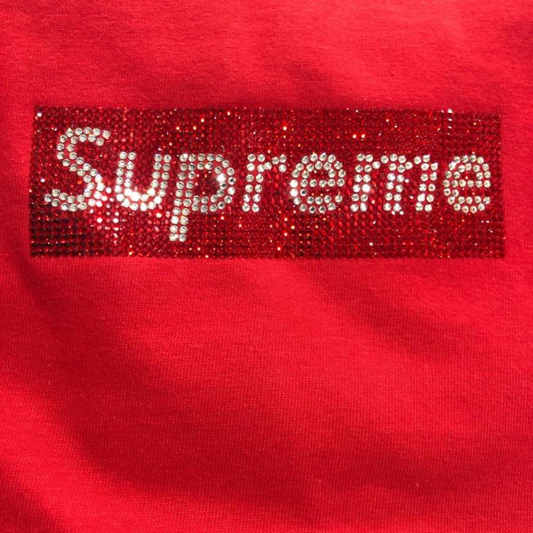 supreme s logo swarovski