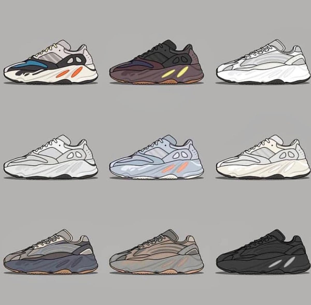 all color yeezys