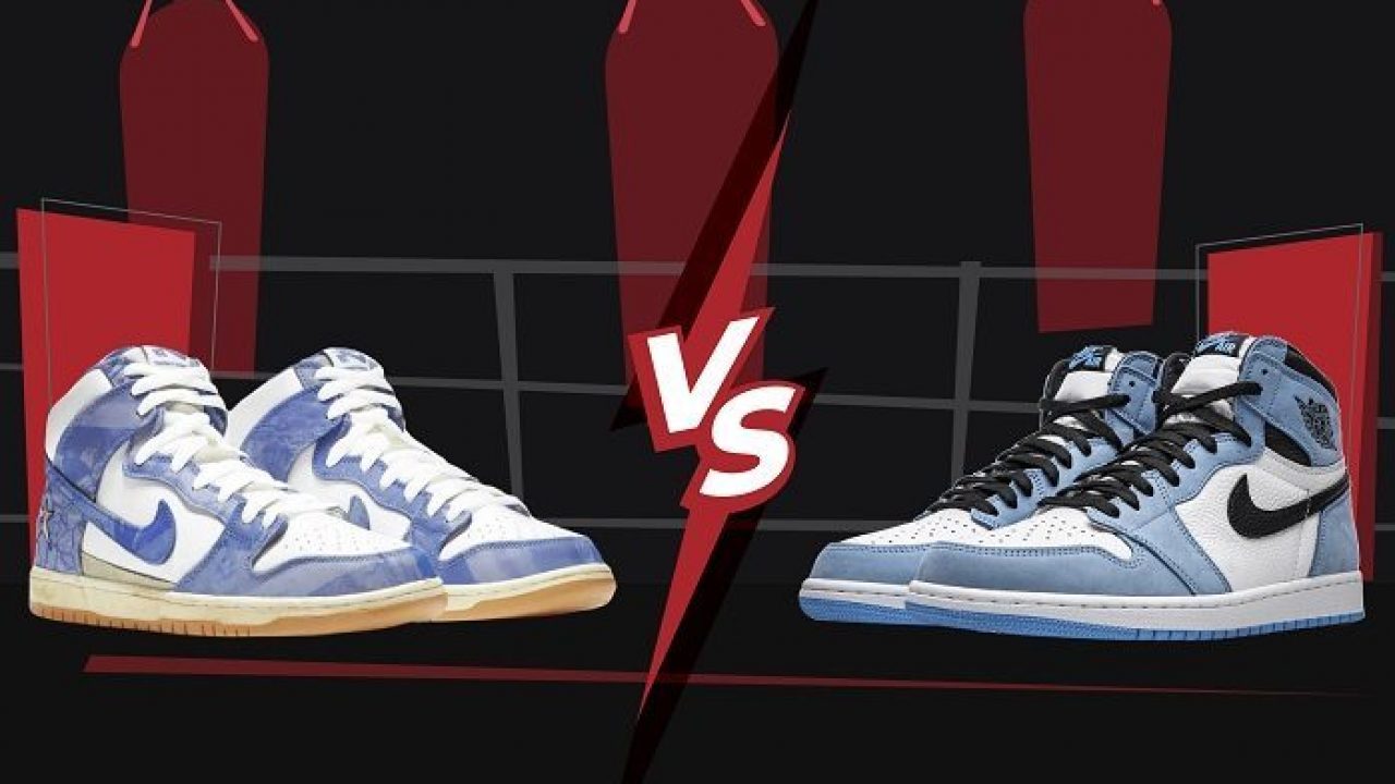 difference between nike dunks and jordan 1