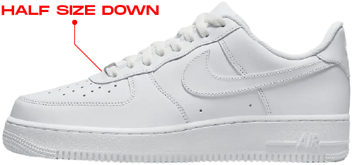 Nike air force 1 low size guide best sale