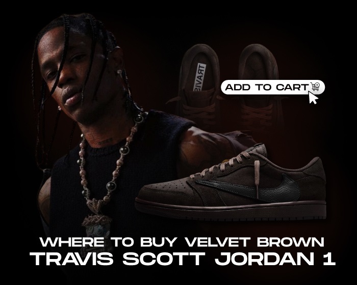 Where to buy travis scott jordan 1 velvet brown NSB