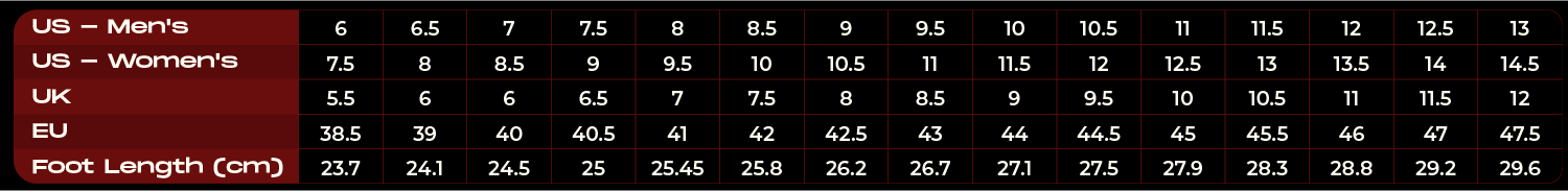 Nike Shoe Size Chart NSB